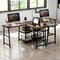 Costway L Shaped Corner Computer Desk Study Table w/Storage Shelves Black/Rustic Brown